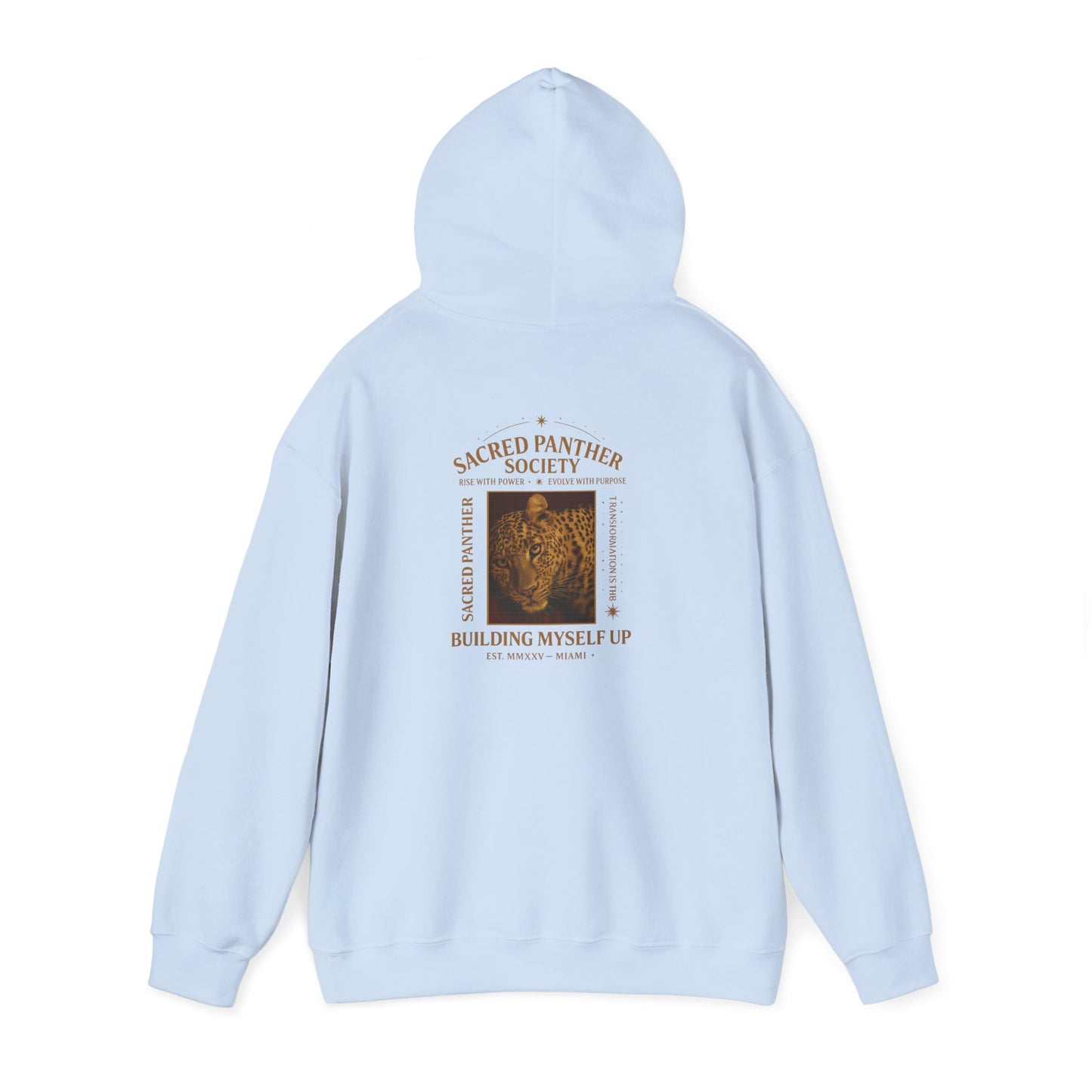 Sacred Leather Society Hoodie - 'Building Myself Up' Vintage Biker Sweatshirt