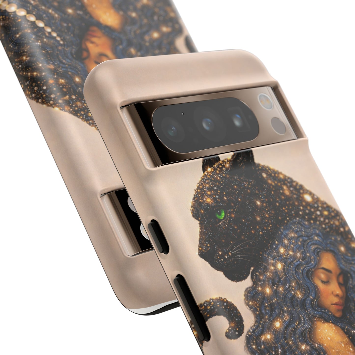 Leopard Portrait Tough Phone Case — Blue Jaguar Art Protective Cover