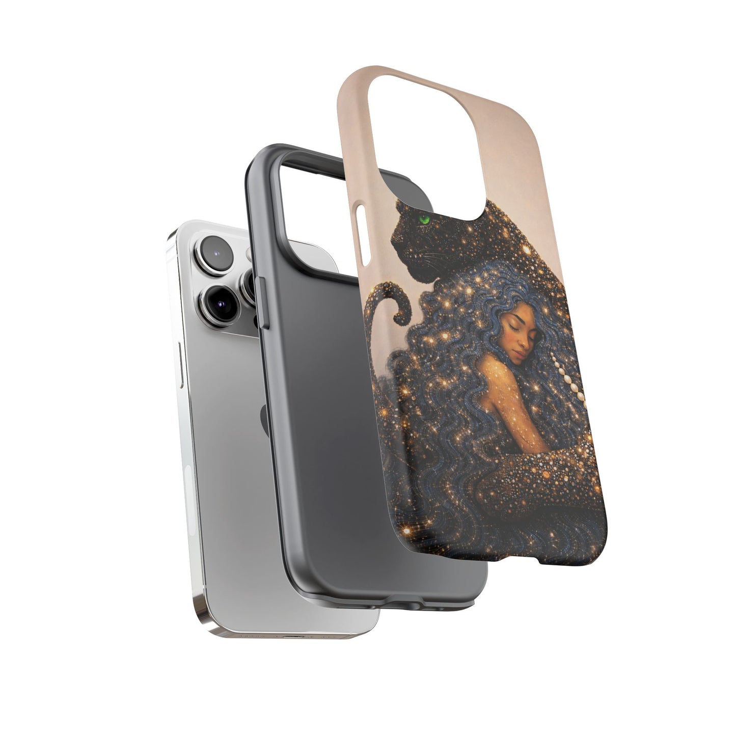 Leopard Portrait Tough Phone Case — Blue Jaguar Art Protective Cover