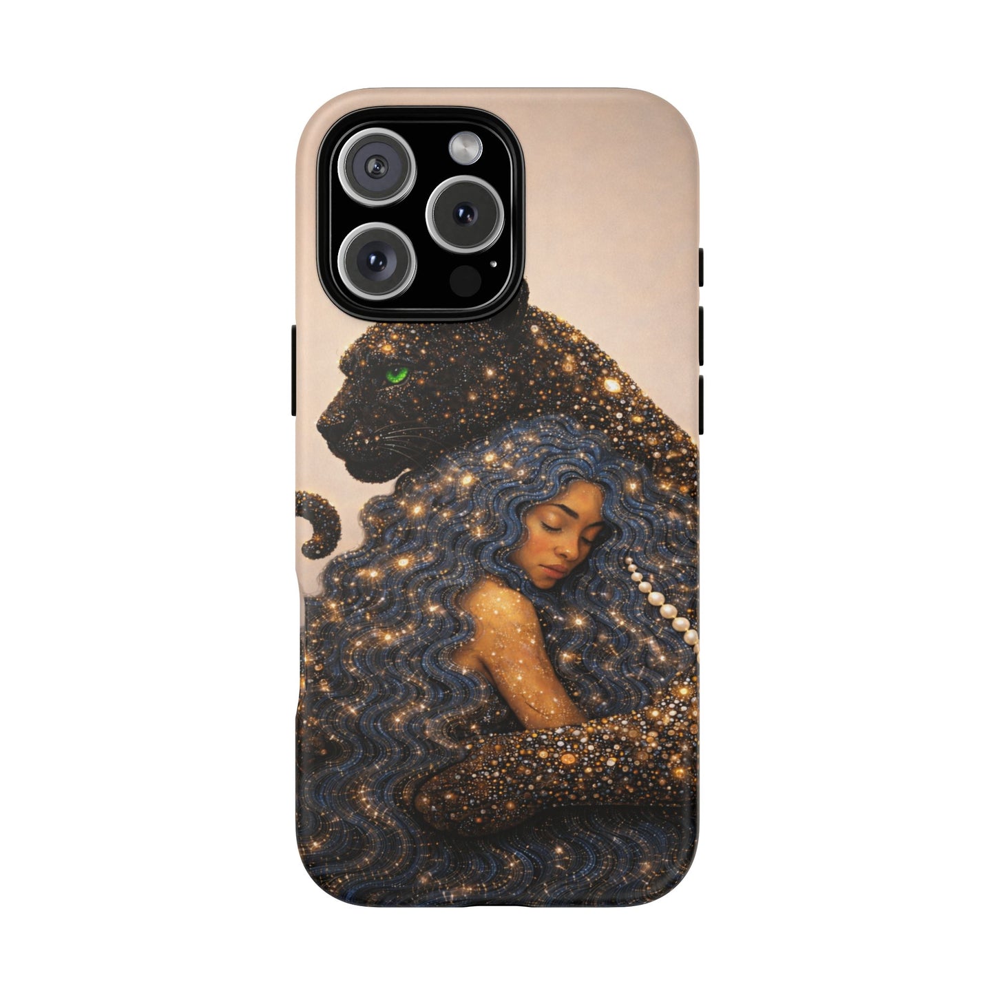 Leopard Portrait Tough Phone Case — Blue Jaguar Art Protective Cover