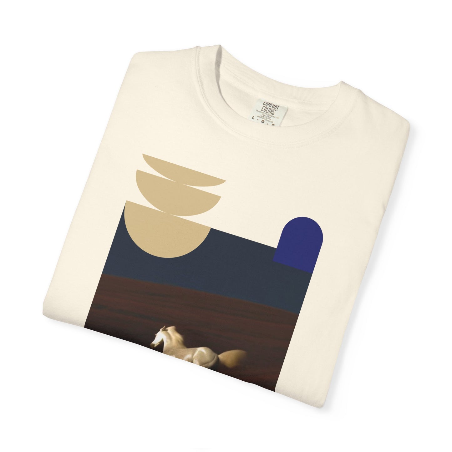 Horse Graphic T-Shirt — Minimalist Geometric Stallion Print