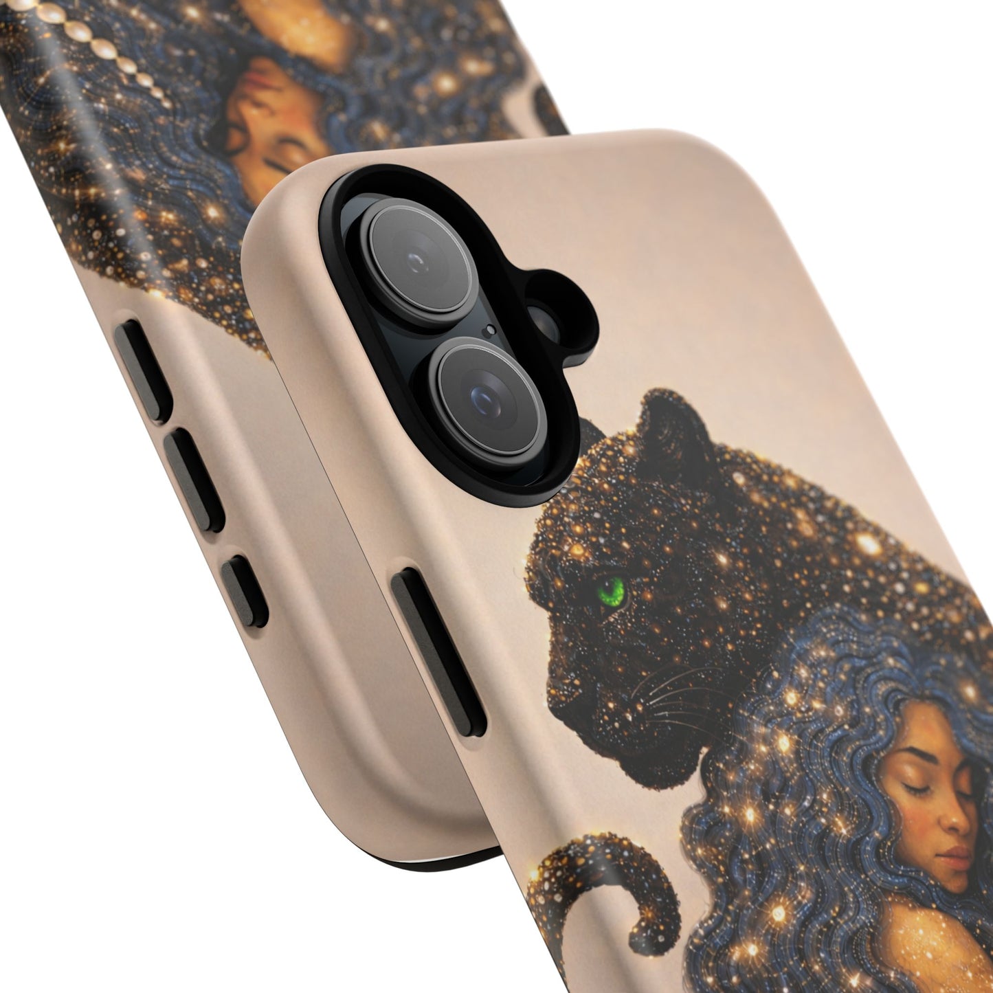 Leopard Portrait Tough Phone Case — Blue Jaguar Art Protective Cover