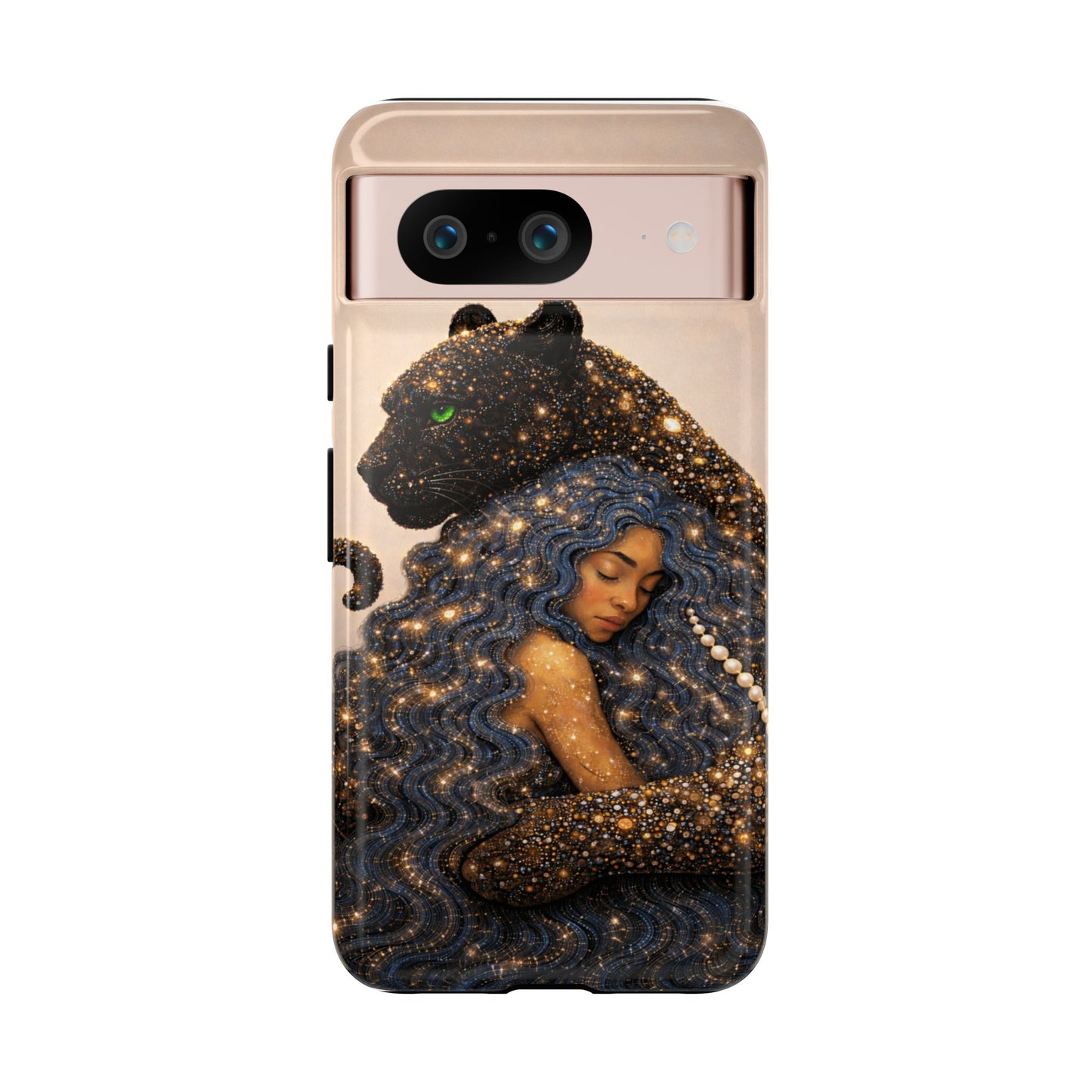 Leopard Portrait Tough Phone Case — Blue Jaguar Art Protective Cover