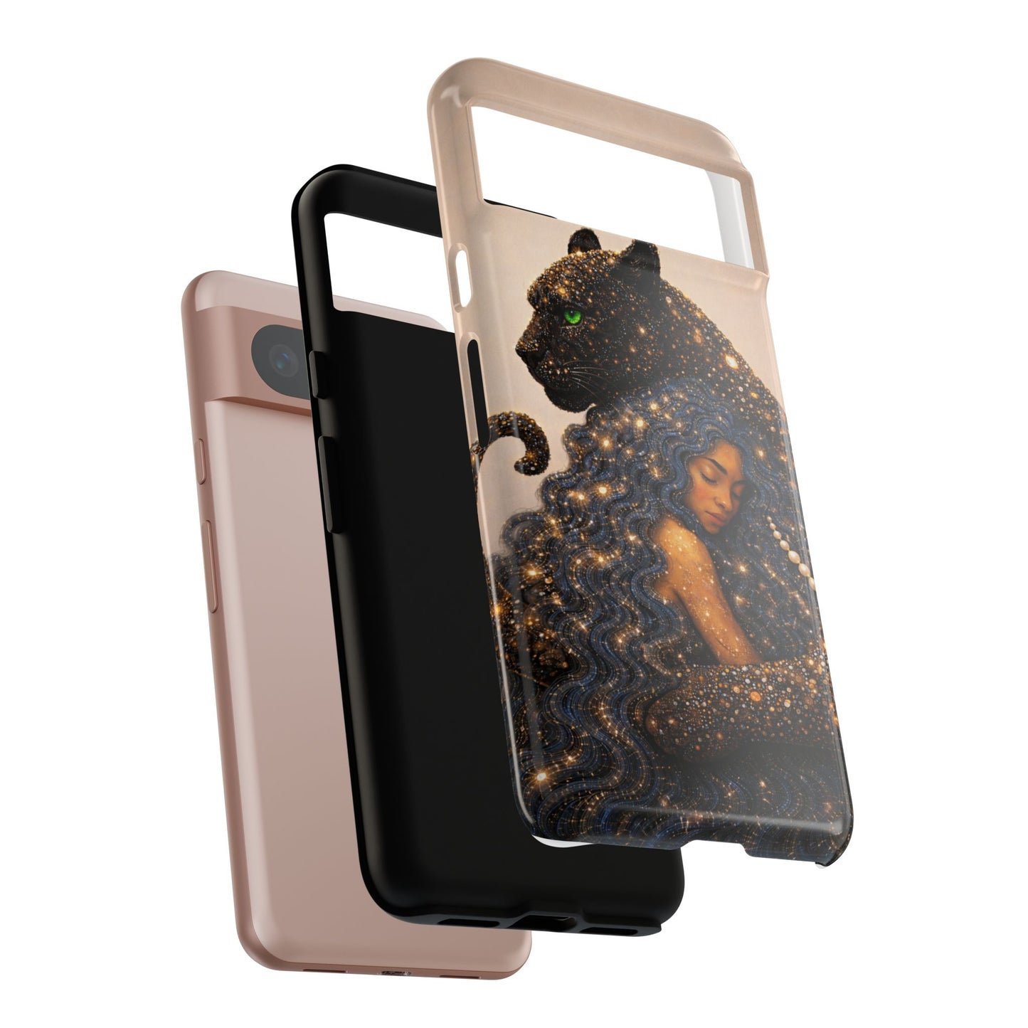 Leopard Portrait Tough Phone Case — Blue Jaguar Art Protective Cover
