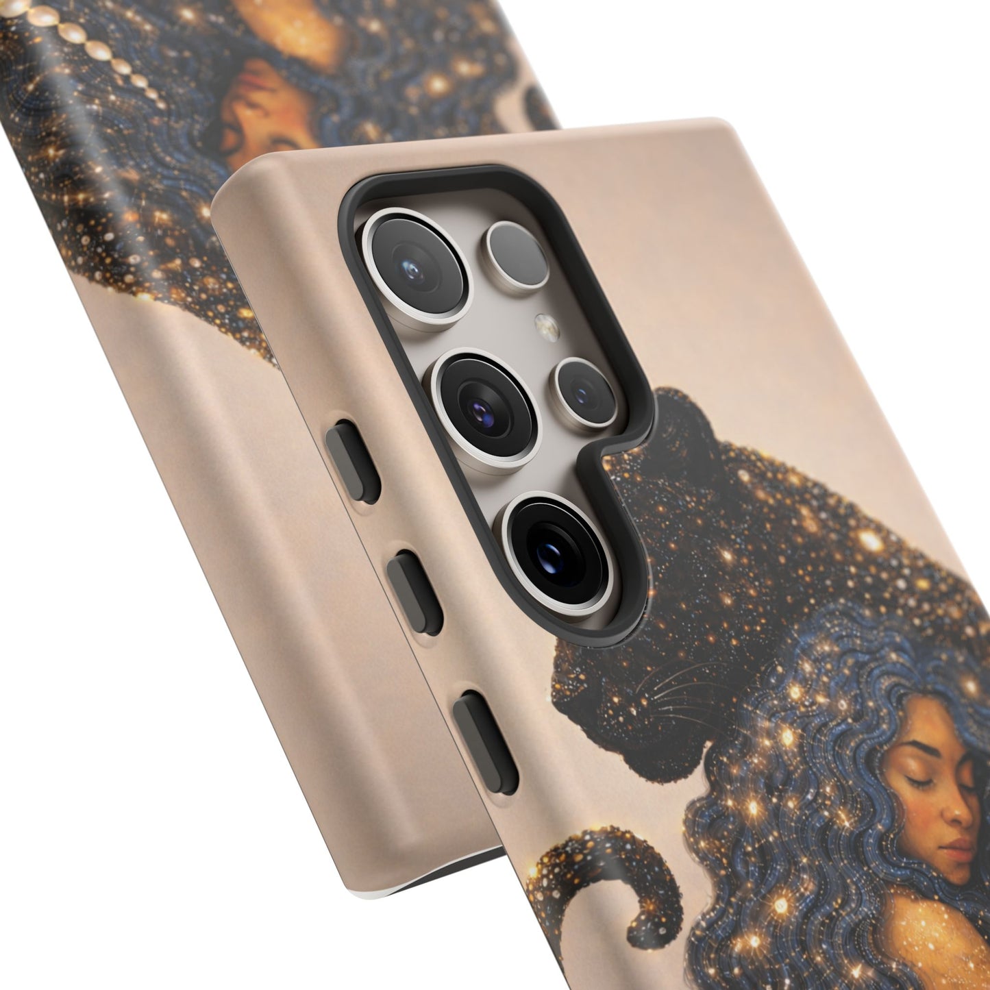 Leopard Portrait Tough Phone Case — Blue Jaguar Art Protective Cover